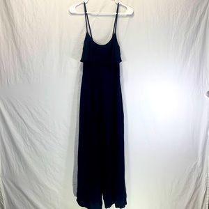 Abercrombie & Fitch Ruffle Black High Waisted Jumpsuit Size XS Jr FLAWED